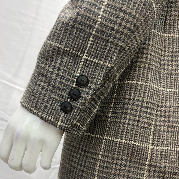 Lafayette 148 Windowpane Plaid Wool/Cashmere 3-Button Vintage Blazer Jacket 10 - Picture 3 of 5